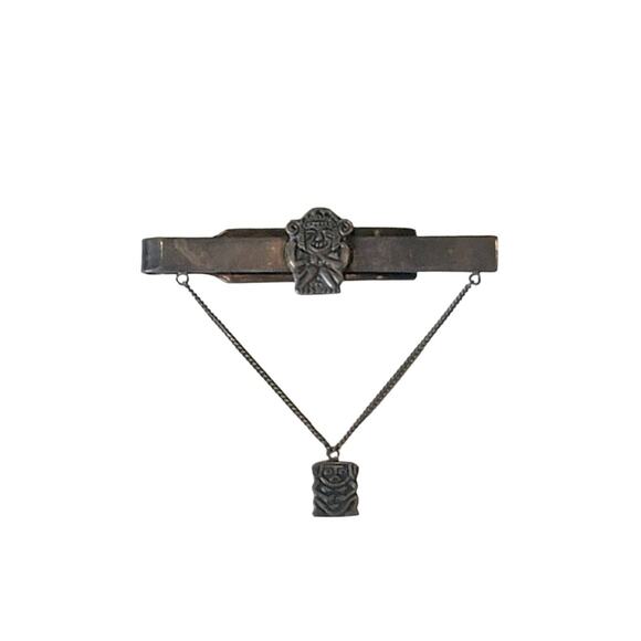 Mayan Tie Clip With Chain. Antique. - Picture 1 of 2